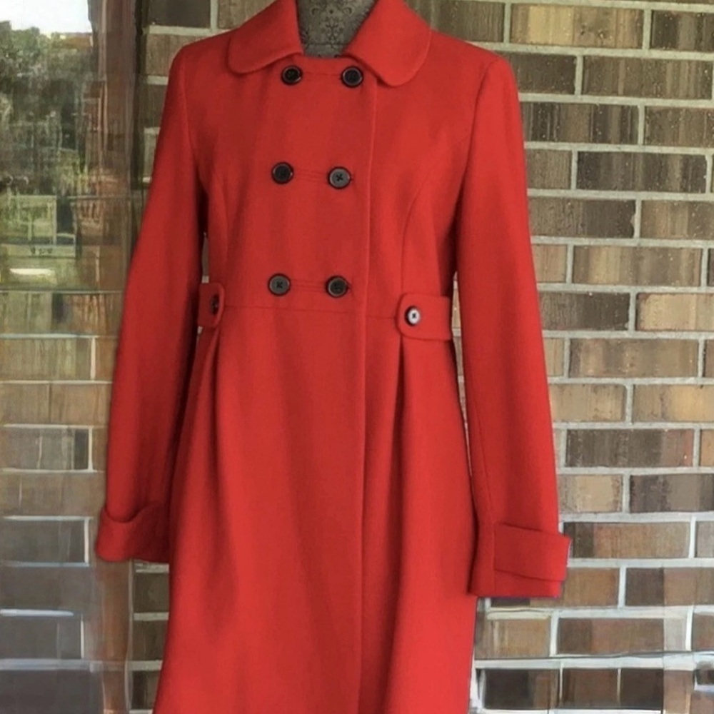 Old Navy Vibrant Red Double-Breasted Bomber Jacket